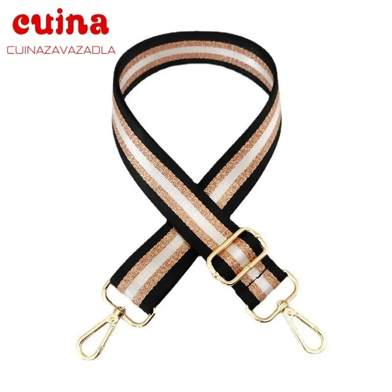 Correa de Hombro Universal para Bolso con Rayas, Correa de Repuesto Ajustable para Llevar Cruzado con Cierre Metálico, Accesorios Multicolor para Bolsos