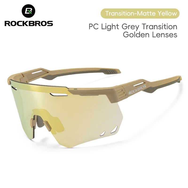 ROCKBROS-gafas de sol polarizadas y fotocromáticas para ciclismo, lentes deportivas para bicicleta de montaña y carretera, protección UV400