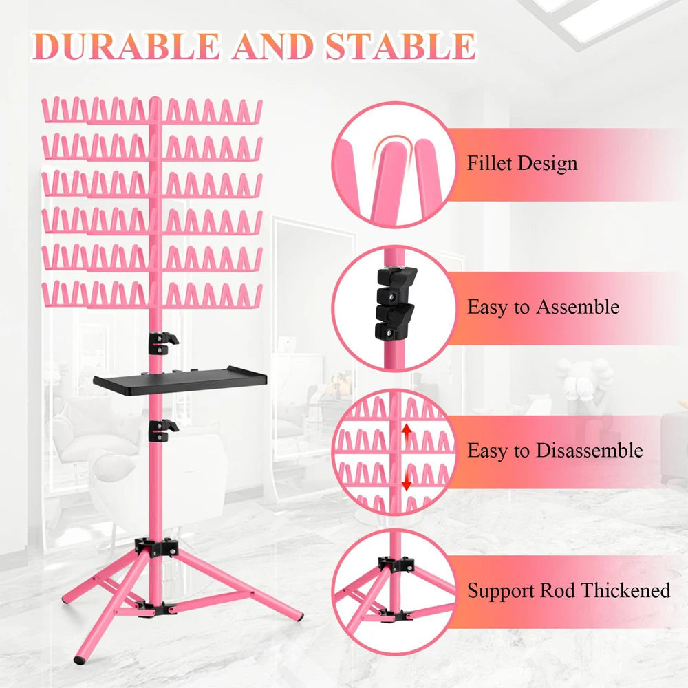 Nunify-estante para el cabello para trenzar, divisor de 144 clavijas para soporte separador, estante para el cabello trenzado, soporte de extensión de pie, colgador