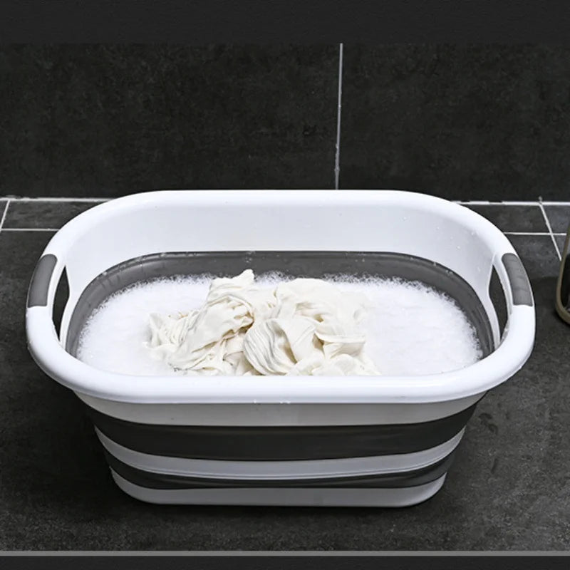 Cesta de almacenamiento plegable multifuncional, cesto para la colada, bañera para mascotas, organizador que ahorra espacio para huecos de ducha, cestas para la colada