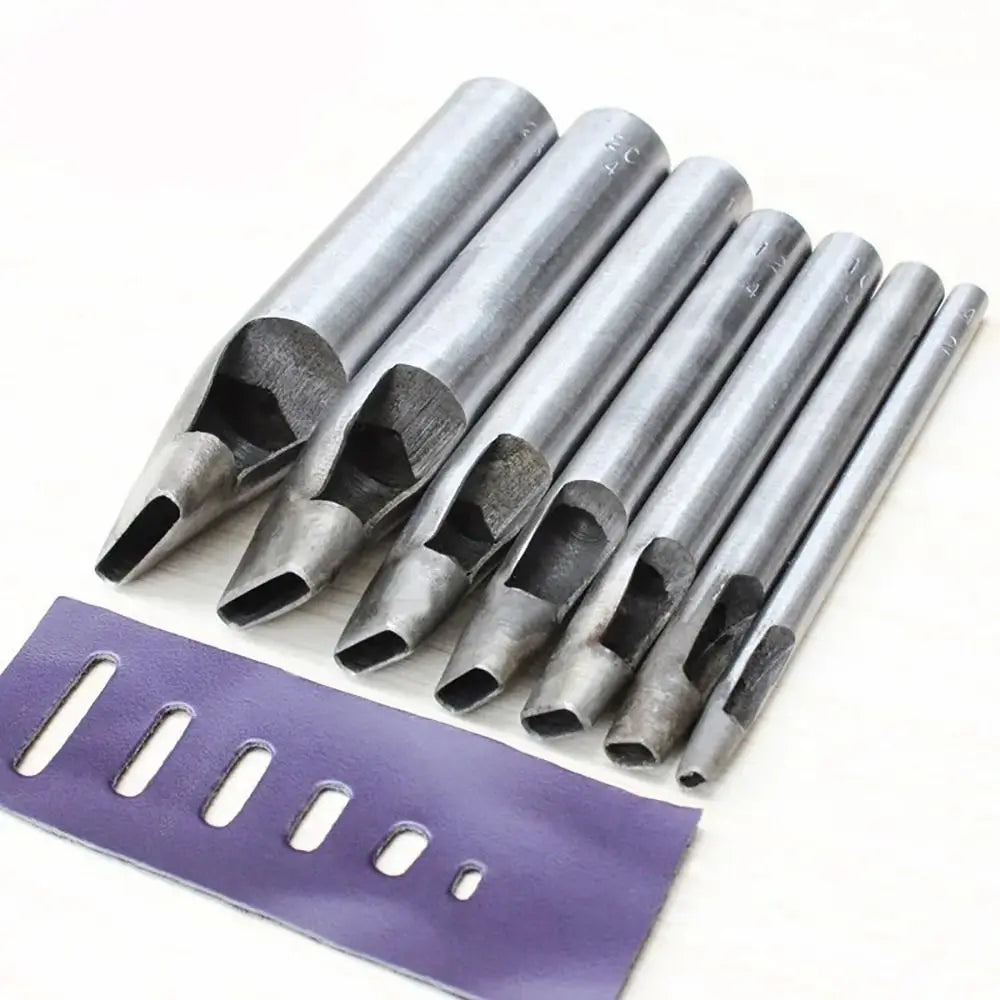 1 ud. Nuevo perforador de cuero para cinturones, herramienta DIY, perforador de agujeros huecos, ovalados, elípticos, de acero para manualidades