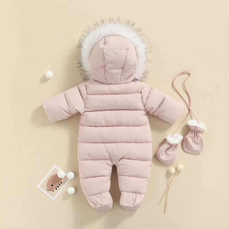 Traje de nieve de invierno para bebé de 0 a 24 meses, mono, abrigo, pelele, prendas de vestir cálidas, mono con capucha para niños y niñas