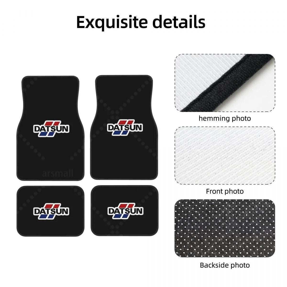 Datsun Alfombrillas de Coche Alfombras Antideslizantes Alfombras Delanteras y Traseras Alfombrillas de Coche Juego de 4 Piezas Accesorios de Decoración para Auto