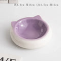 Cuenco de comida con forma de oreja de gato de fondo plano de cerámica creativo, plato de comedor, suministros antisuciedad para mascotas, cuenco para beber