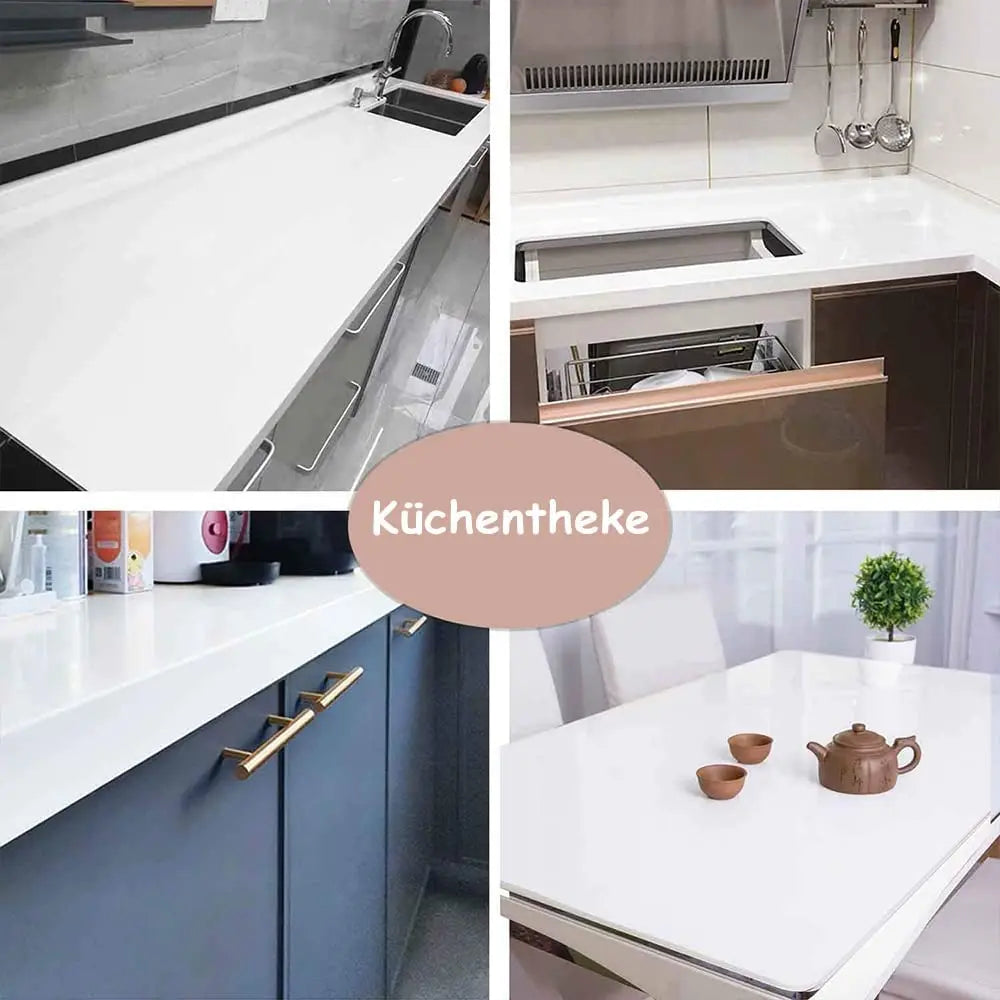 Pegatinas de Pared Lisas de Alto Brillo para Muebles, Película de PVC Perlada, Papel Tapiz Impermeable, Decoración DIY para Habitaciones, Armarios y Cocinas