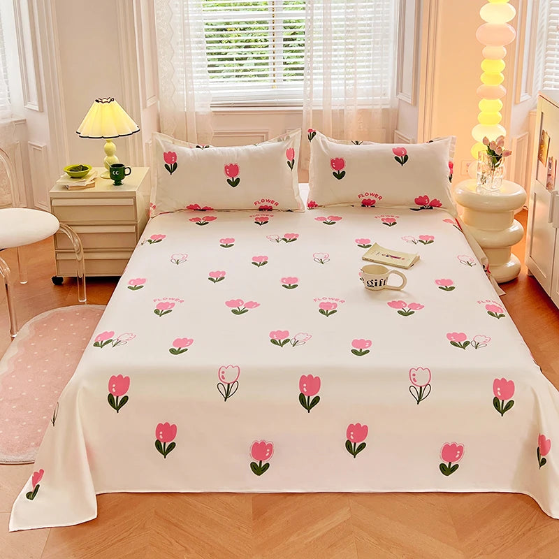 Sábanas Suaves y Agradables al Tacto, Estampadas, para el Hogar, Planas, para Cama King, Queen, Individual, Doble, Transpirables, Duraderas, 1 o 3 Piezas/Juego