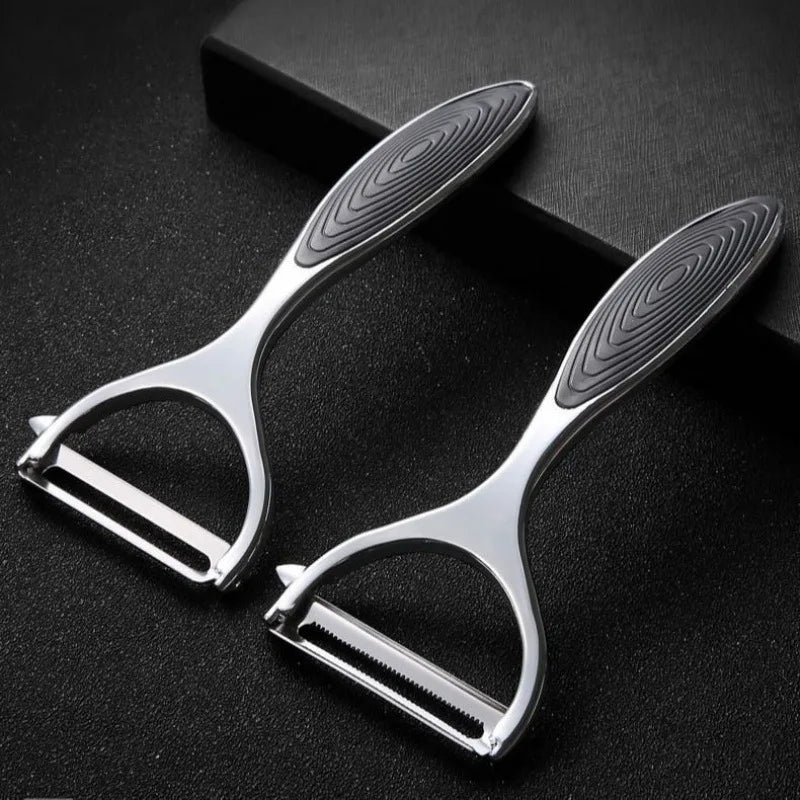 Cuchillo de pelar de acero inoxidable, venta al por mayor, cepillador de melón y calabaza, cocina, aleación de Zinc, pelador de frutas y melón, cuchillo raspador para el hogar