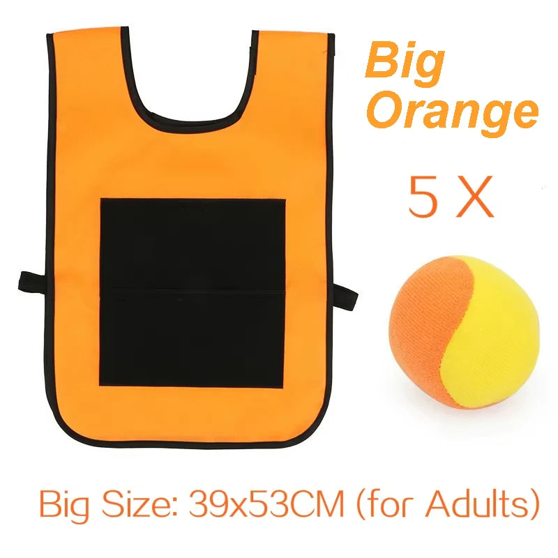 Chaleco de juego de pelota Dodge pegajoso, juguete para deportes al aire libre, Jersey, accesorios de tela, captura de pelotas de forro polar suave, seguro para niños, adolescentes y adultos