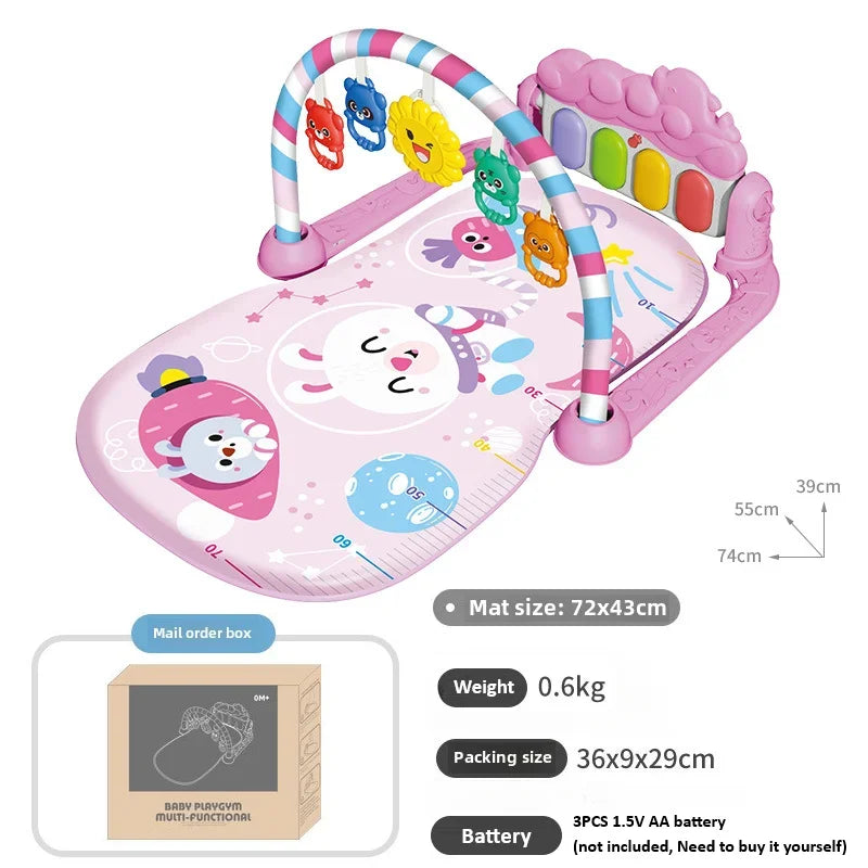 Soporte de Fitness para bebé, gimnasios y manteles de juegos de dibujos animados, estante de música, alfombra de educación temprana para bebé, estera de juego para gatear, regalos de 0 a 36 meses