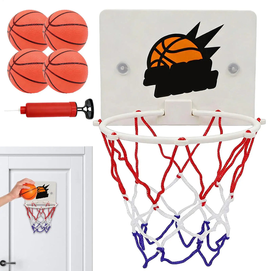 Aro de Baloncesto con Ventosa Pequeño, Juego de Baloncesto sin Taladrar para Niños y Niñas, Ejercicio en Casa o en el Aula