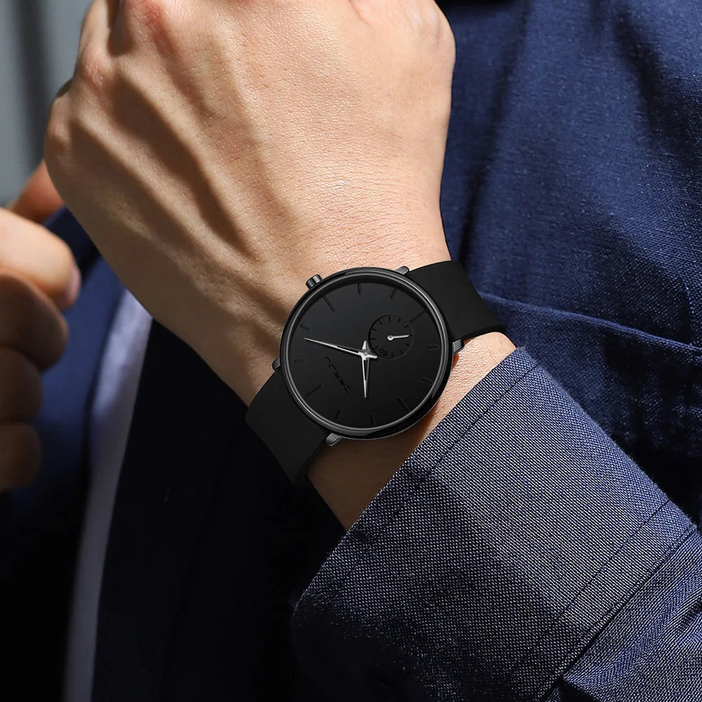 CRRJU-Conjunto de relojes de silicona informales para hombre y mujer, relojes de pulsera de cuarzo con esfera Simple, reloj de vestir para mujer