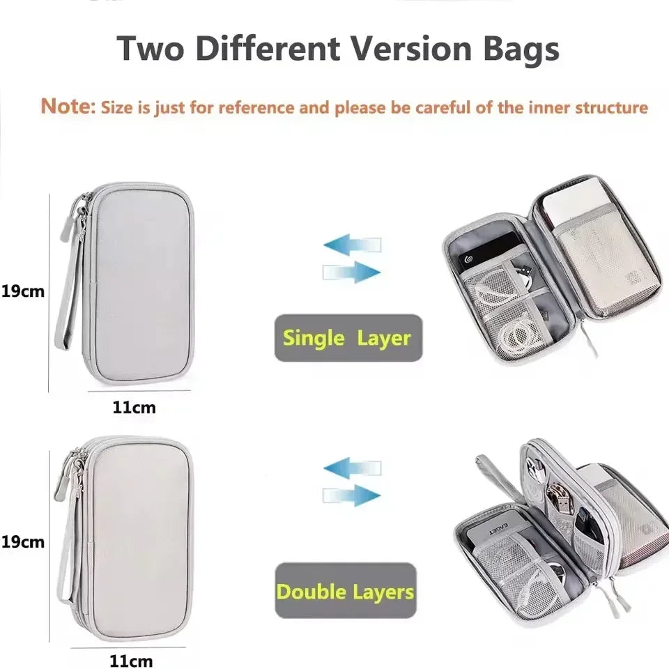 Bolsa de Cable de viaje, bolsa de almacenamiento Digital portátil, cargador, Cable de datos, bolsa USB, organizador, bolsa de almacenamiento de accesorios electrónicos impermeable
