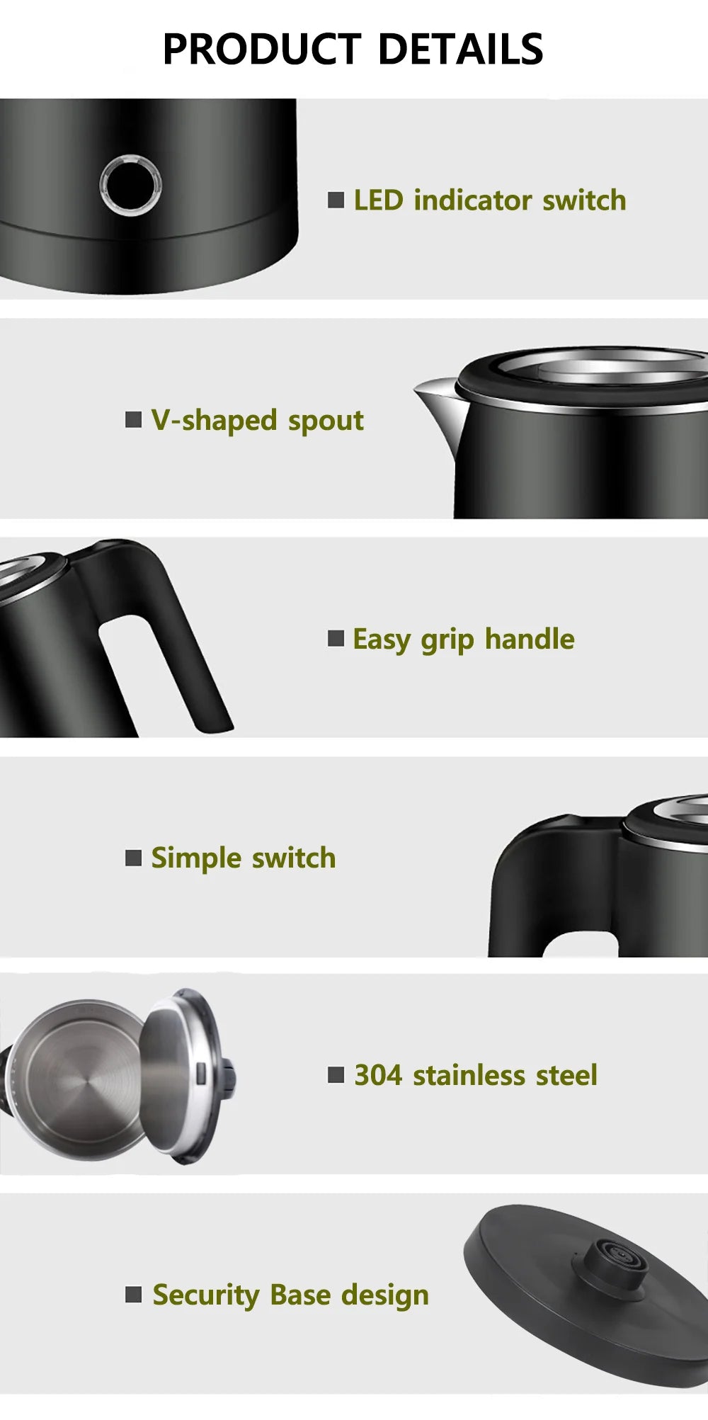 Hervidor eléctrico de viaje para té y café, caldera de agua portátil de acero inoxidable de 0,8l para Hotel, viaje familiar, cocina, tetera inteligente