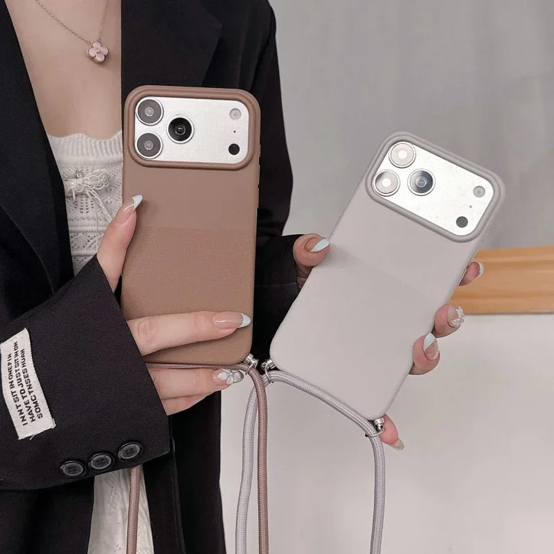 Funda de silicona con cordón y diseño de lunares para iPhone 17, 16, 15, 14, 13, 12, 11 Pro MAX, funda suave para iPhone 16, 17 Pro Max