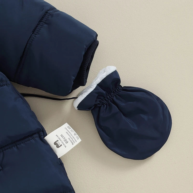 Traje de nieve de invierno para bebé de 0 a 24 meses, mono, abrigo, pelele, prendas de vestir cálidas, mono con capucha para niños y niñas