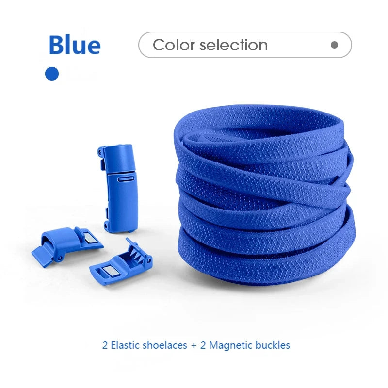 Cordones Elásticos para Zapatillas, Cordones Planos de Algodón, Cordones con Hebilla Magnética Mejorada, Cordones sin Atar para Niños y Adultos