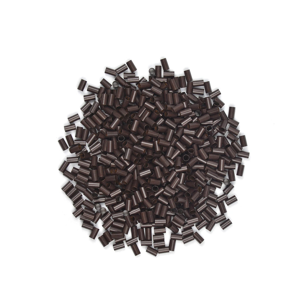 1000 Uds tubos de cobre Micro enlaces anillos para extensiones de cabello humano 3,5*3,1*6mm Micro cuentas de cobre