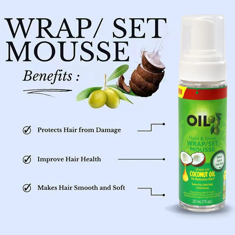 Mousse para el cabello con Control del Frizz, estilos ondulados, trenzas de Mousse, espuma hidratante de 100Ml, ratón para peinar el cabello con barra de cera para el cabello para trenzas