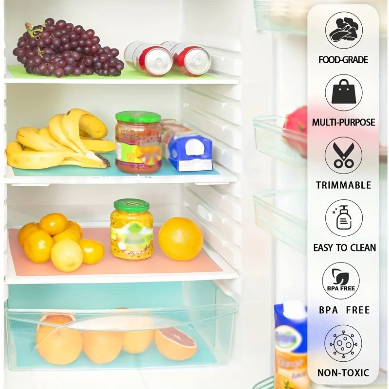 Estera de revestimiento para refrigerador impermeable de EVA, almohadilla de cocina lavable con moho, mantel Individual para cajón de gabinete antiaceite, estera para nevera con aislamiento térmico, 4 Uds.