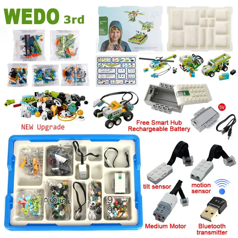 NUEVO Kit de Construcción Robótica WeDo 2.0 de 390 Piezas, Compatible con Scratch 3.0, para la Escuela, STEAM, Ladrillos Educativos, Juguetes DIY, Regalos