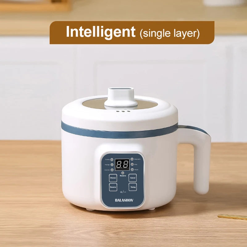 Olla arrocera eléctrica de 1,7 l, doble capa, 220V, multicocina antiadherente, multicocina mecánica inteligente, olla de arroz al vapor para el hogar