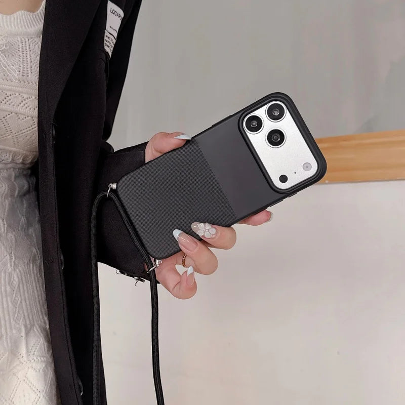 Funda de silicona con cordón y diseño de lunares para iPhone 17, 16, 15, 14, 13, 12, 11 Pro MAX, funda suave para iPhone 16, 17 Pro Max