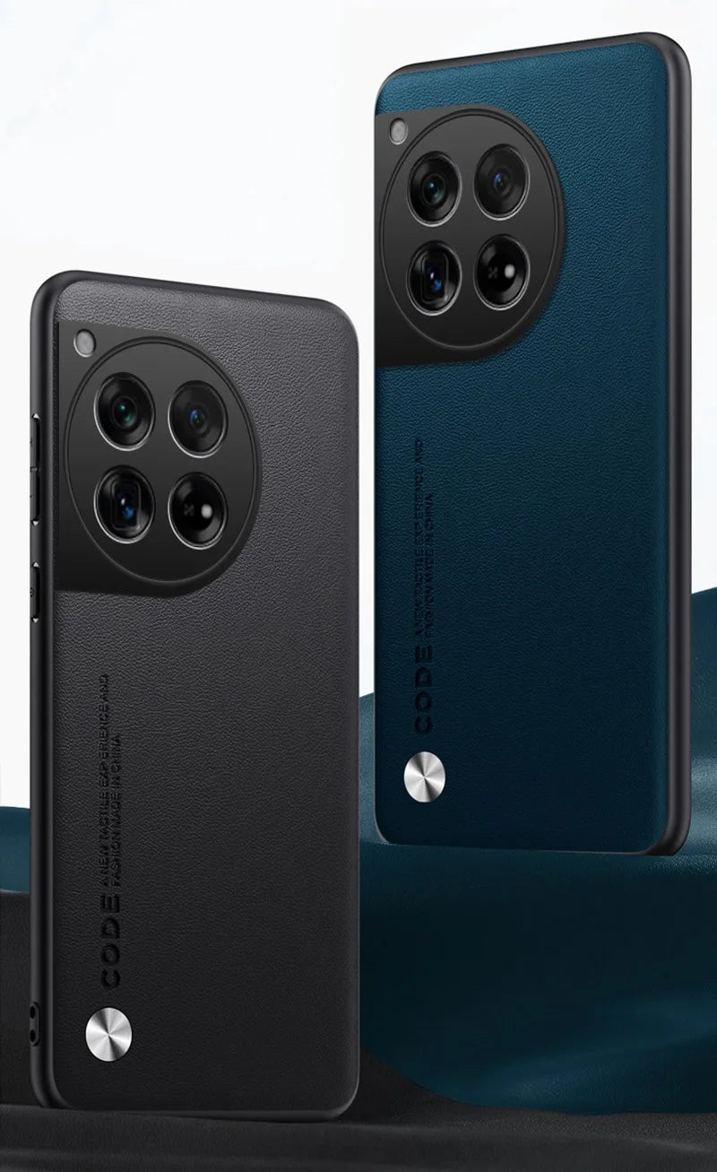 Funda de cuero PU de lujo para OnePlus 12 5G, funda trasera de silicona a prueba de golpes, funda de teléfono de protección completa para OnePlus12 One Plus 12