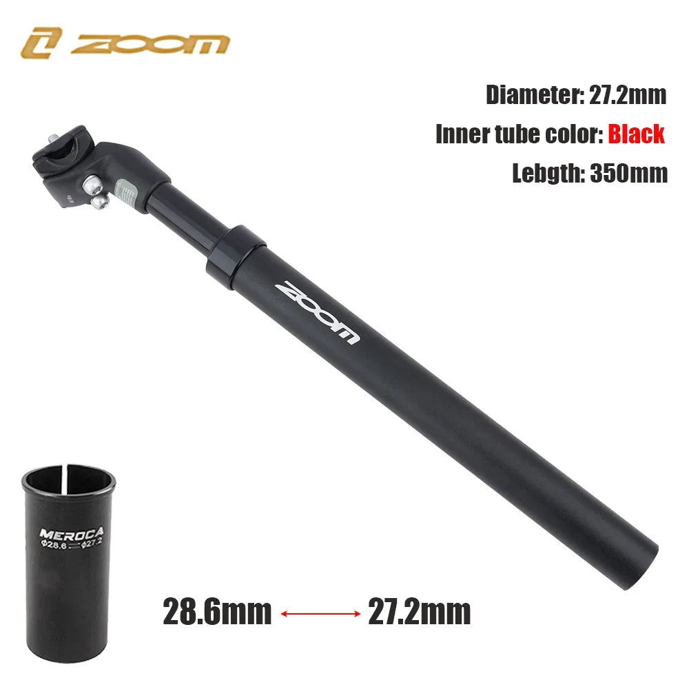 ZOOM-tija de sillín de suspensión para bicicleta de montaña, amortiguador, Alu, 27,2, 28,6, 30,1, 30,4, 30,9, 31,6, 33,9mm
