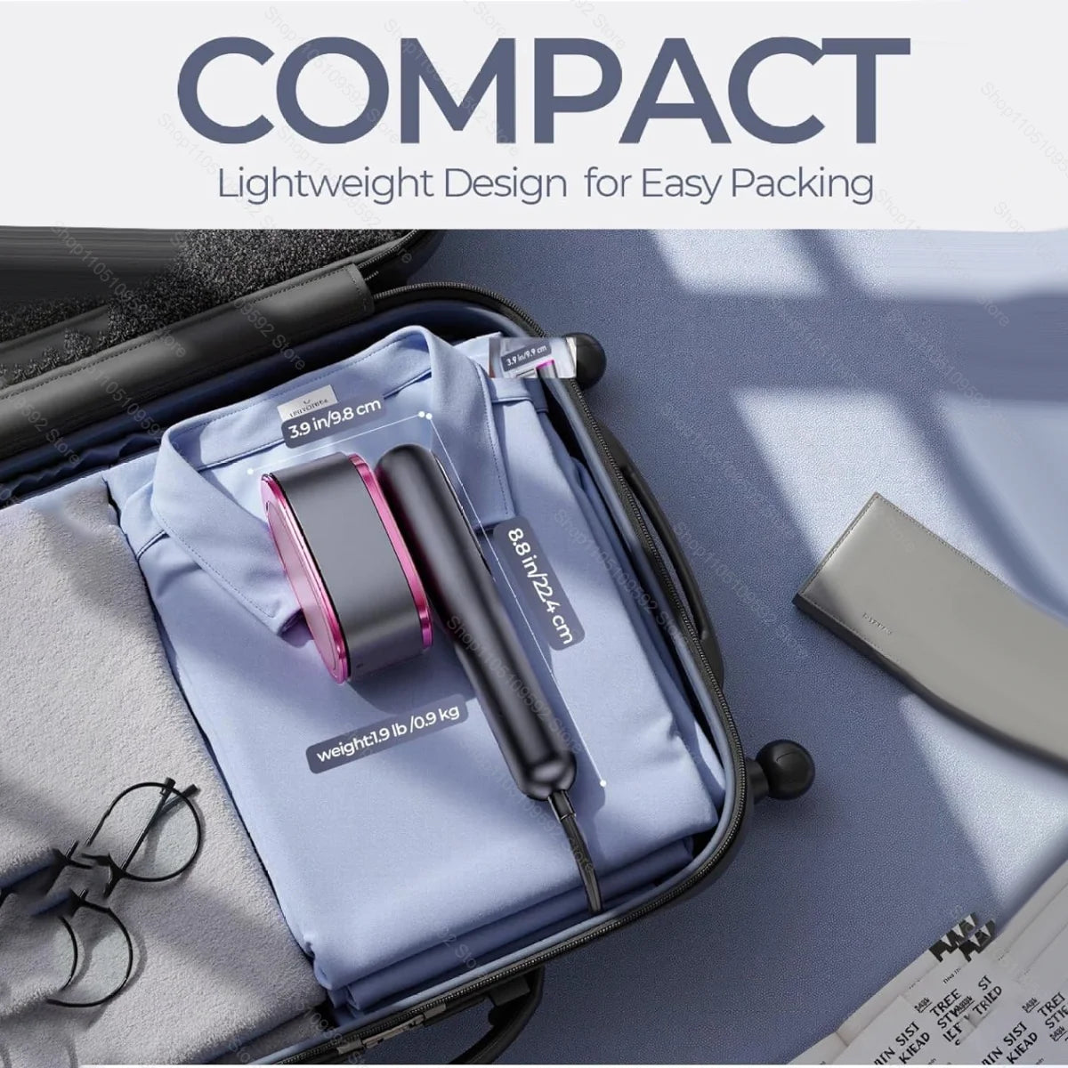 Plancha de vapor portátil de mano, vaporizador de ropa plegable para colgar, máquina de planchado en seco y húmedo para el hogar y viajes