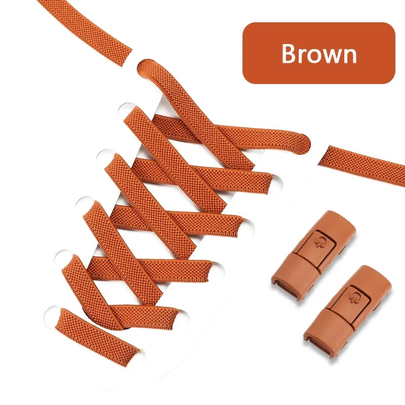 Cordones para zapatos sin cordones, cordones con cierre a presión sin corbatas, cordones elásticos, zapatillas para niños y adultos, cordones planos ensanchados de 8MM para zapatos, 2024