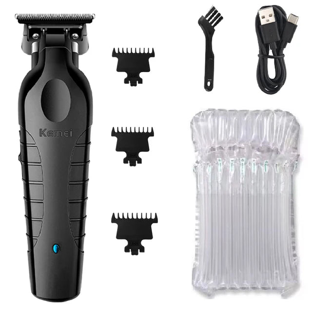 Cortadora de pelo inalámbrica Kemei 2299 para peluquero, cortadora de tallado sin huecos de 0mm, cortadora de acabado eléctrica profesional