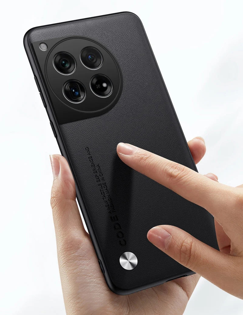 Funda de cuero PU de lujo para OnePlus 12 5G, funda trasera de silicona a prueba de golpes, funda de teléfono de protección completa para OnePlus12 One Plus 12