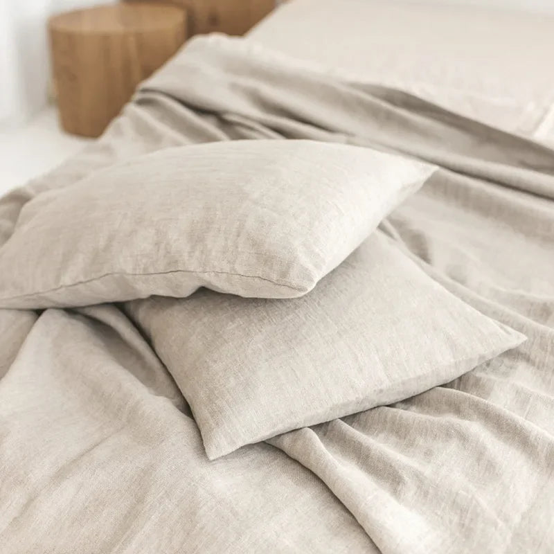 Funda de almohada de lino de 2 uds, fundas de almohada tipo sobre suaves y cómodas de lino Natural francés, decoración del hogar, funda de almohadas para dormitorio para todas las estaciones