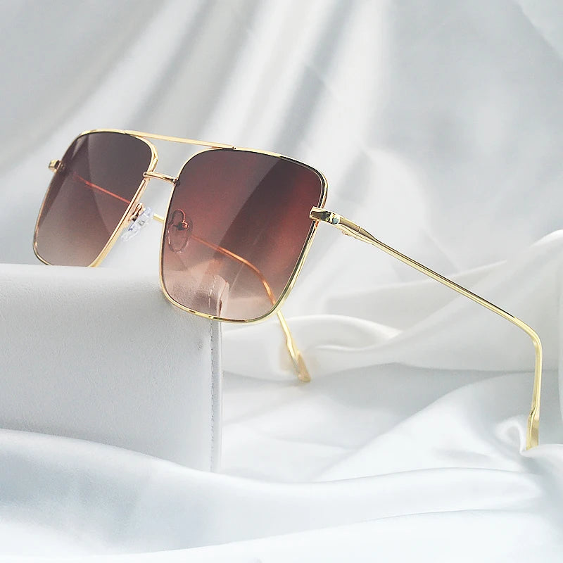 Gafas de Montura Cuadrada Grande, Estilo Vintage Simple, Montura Metálica Extra Grande para Hombre, Gafas de Moda para Mujer, Lentes Transparentes, Gafas Ópticas