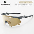 ROCKBROS-gafas de sol polarizadas y fotocromáticas para ciclismo, lentes deportivas para bicicleta de montaña y carretera, protección UV400