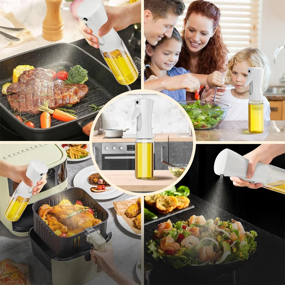 Spray de aceite para cocinar, botella dispensadora de aceite de oliva, pulverizador, niebla, vinagre de aceite de calidad alimentaria reutilizable, botella pulverizadora, accesorios de cocina