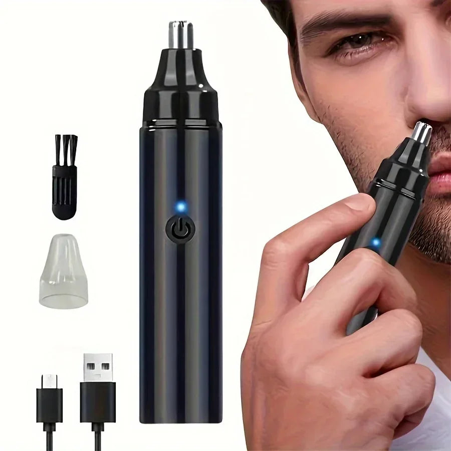 Recortadora Eléctrica Portátil de Vello de Nariz y Orejas para Hombres y Mujeres, Recargable por USB, Depilación Facial y de Cejas sin Dolor, Lavable