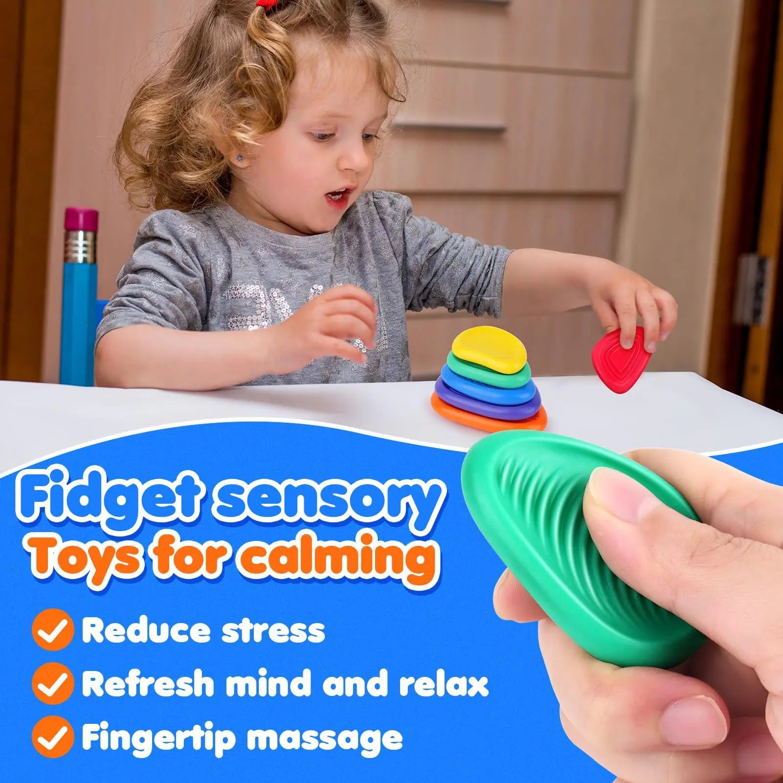 Tira sensorial de silicona para niños, juguete sensorial para autismo, descompresión, calmante, antiestrés, escritorio, alivio de la ansiedad