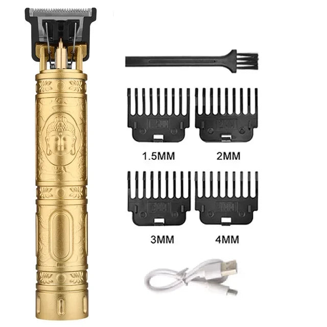 Afeitadora eléctrica Vintage para peluquero, Máquina para cortar cabello inalámbrica, cortadora de pelo con carga USB, cortadora de pelo portátil adecuada para hombres