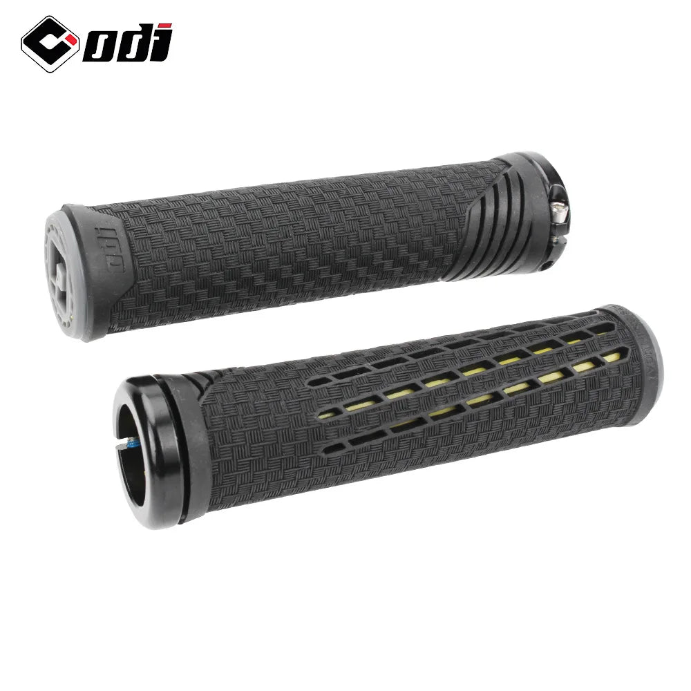 ODI-empuñaduras de bicicleta con bloqueo, empuñaduras ligeras de silicona y fibra de carbono, antideslizantes, absorción de impacto, agarre cómodo, accesorio para bicicleta