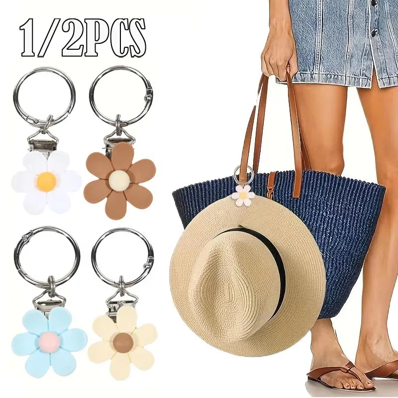 Clip para sombrero de viaje, Clip magnético para sombrero con flor de viaje, antideslizante, para el sol, ala ancha, soporte para sombrero manos libres, accesorios de viaje