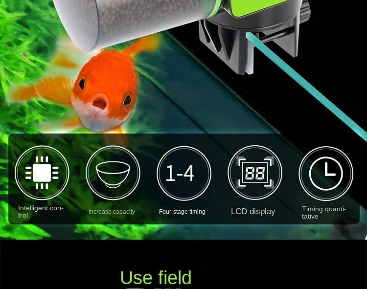 Alimentador automático de pecera, alimentador de sincronización inteligente, alimentador de peces dorados, aparato de alimentación de acuario de peces de gran capacidad