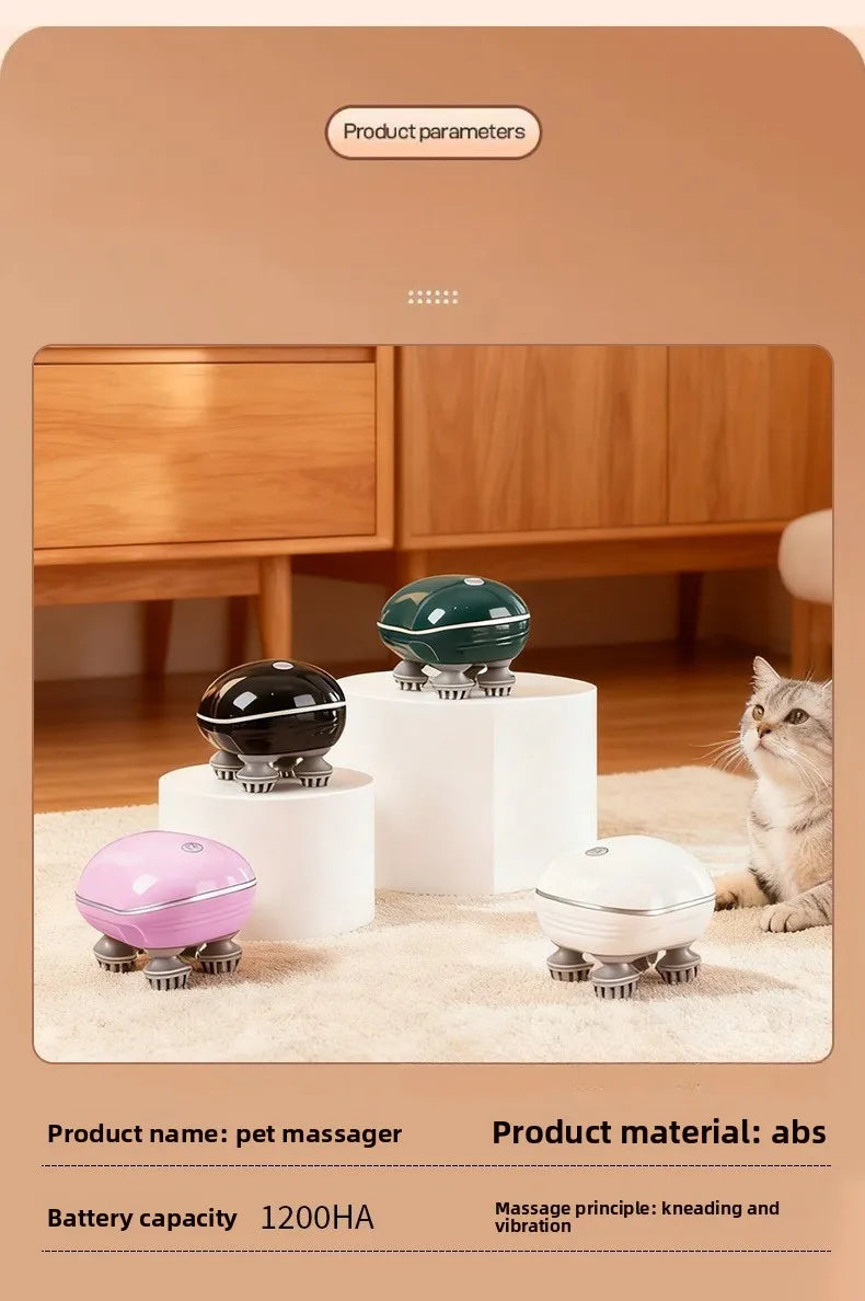 Masajeador Eléctrico para Gatos, Masajeador de Cabeza, Cuidado de la Salud, Relajación de Hombros y Cuello, Masaje de Tejido Profundo, Dispositivo Vibrador para el Cuero Cabelludo, Suministros para Mascotas