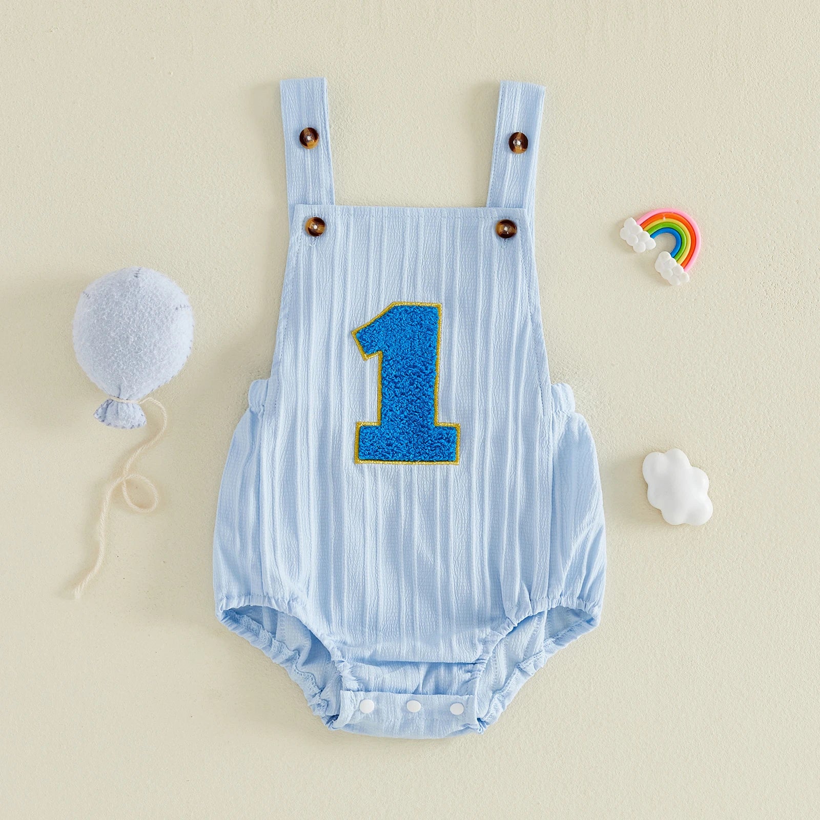 Citgeett-Body de verano para bebés, niñas y niños, mono sin mangas con bordado de números, ropa para jugar