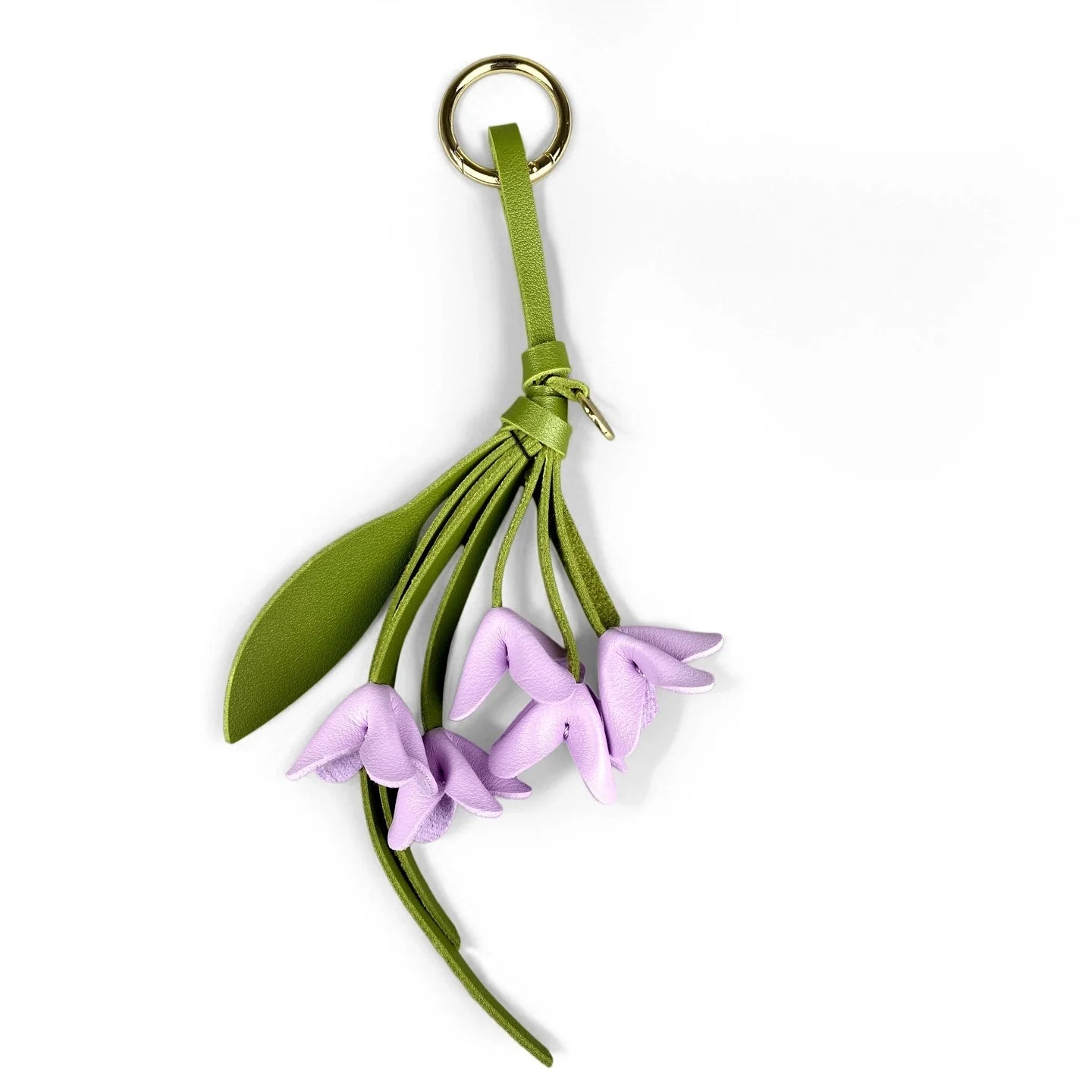 Set de Llaveros con Mariposa y Flor Moradas, Accesorios Lindos de Cuero PU con Diseño Floral para Amantes del Color Morado/Flores Realistas/Buen Regalo