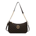 Bolso retro francés para axila, bolso de un hombro con estampado de letras y cadena cuadrada cruzada diagonal para mujer