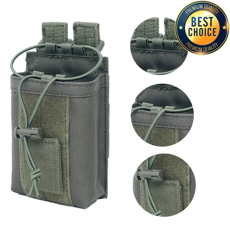 Bolsa para Talkie 1000D para caza al aire libre, bolsa táctica deportiva Molle de nailon para Radio, soporte para Walkie Talkie, bolsillo para revista Mag