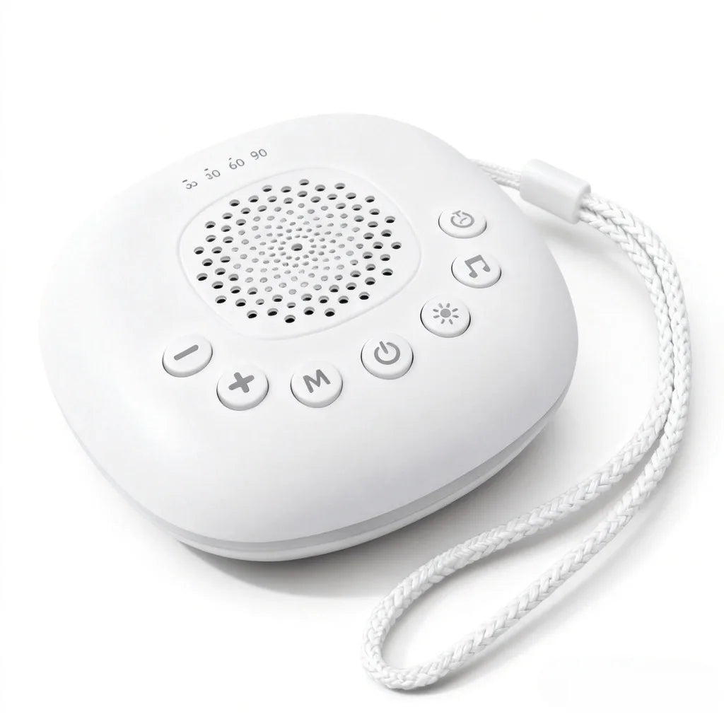 Máquina portátil de ruido blanco, ayuda para dormir con luz LED para respirar y 20 tipos de música ligera, dispositivo de meditación para relajación