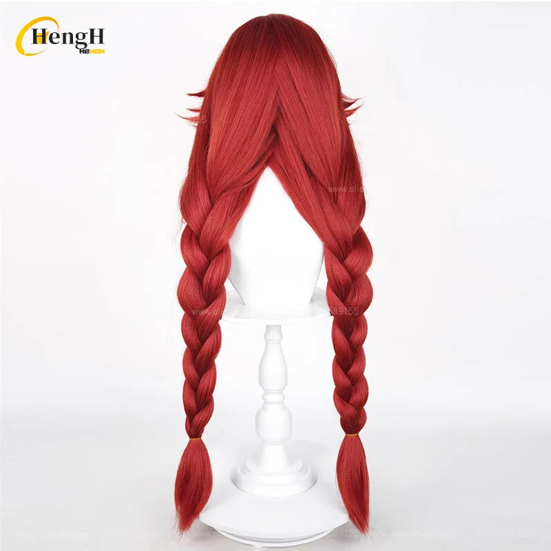 En stock Anime Zanka Guita Enji ‌   Pelucas de Cosplay Rudo Amo Li Glaze, pelo sintético resistente al calor, pelucas para fiesta de Halloween + gorro de peluca