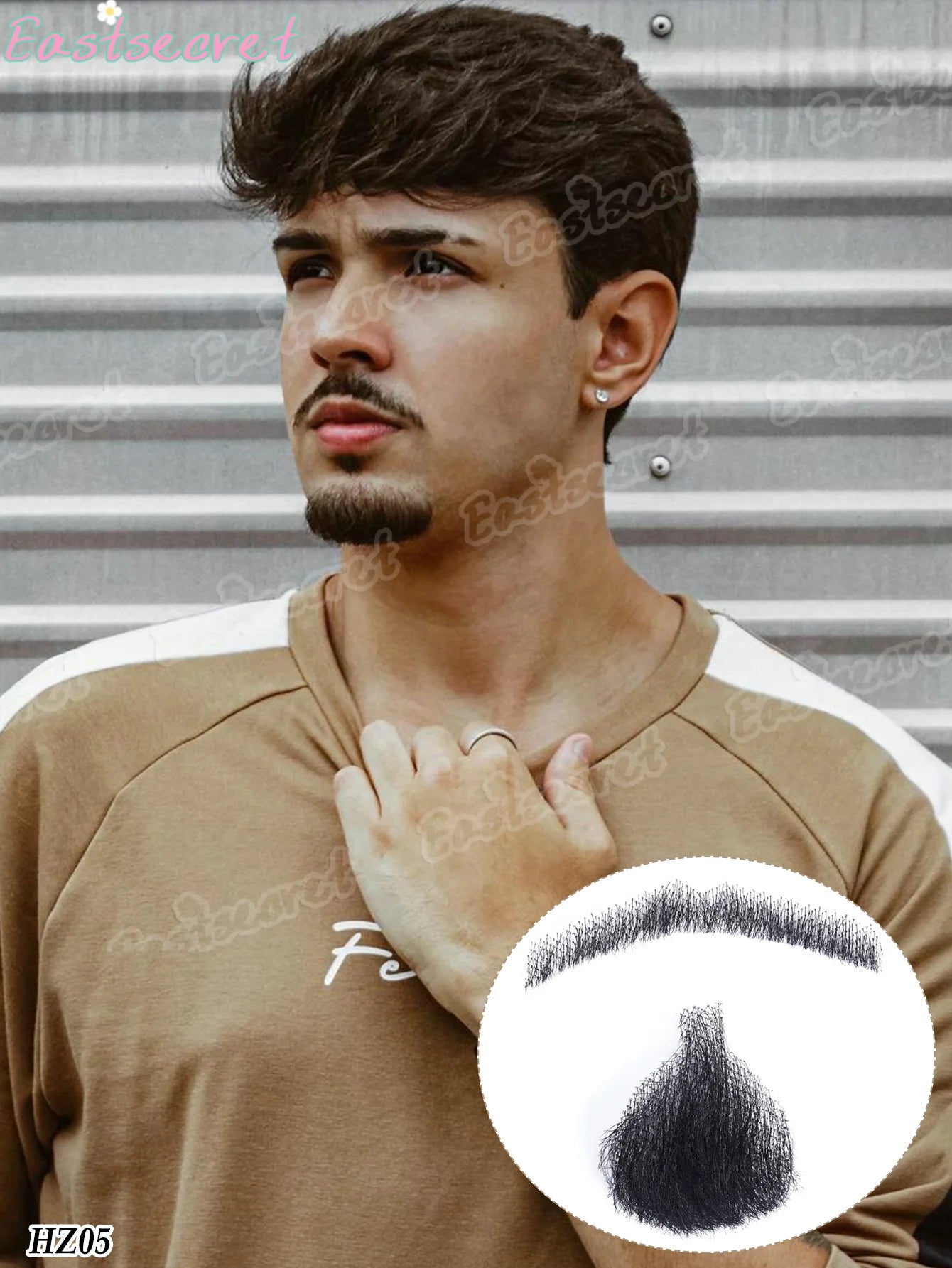 Bigote falso de barba de encaje sintético para hombres, bigote hecho a mano por pelo Real, Cosplay, encaje sintético, barbas invisibles
